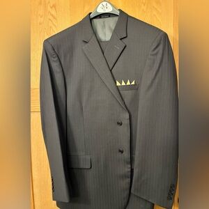 Men's Classic Charcoal grey Pinstripe Suit
